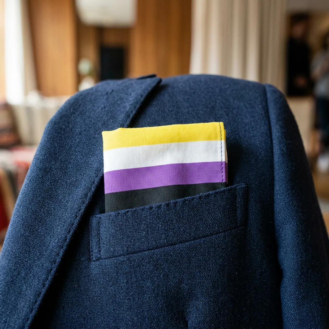 Non-Binary Flag Pocket Square