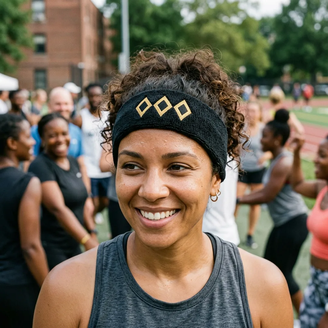 Pittsburgh city flag athletic headband in black and gold
